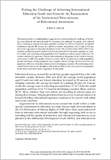 Putting the Challenge of Achieving International Education Goals into Context: An Examination of the Institutional Determinants of Educational Attainment